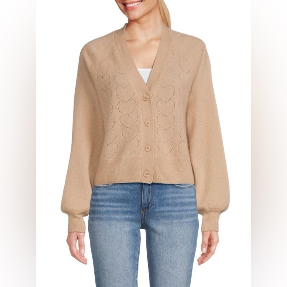 FILORO
Pointelle Heart Cashmere Cardigan
